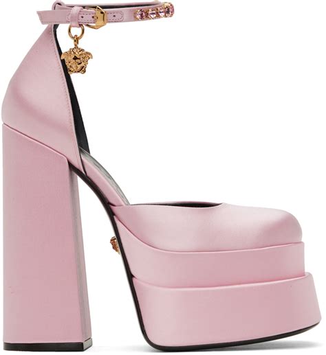 versace pink medusa heels.